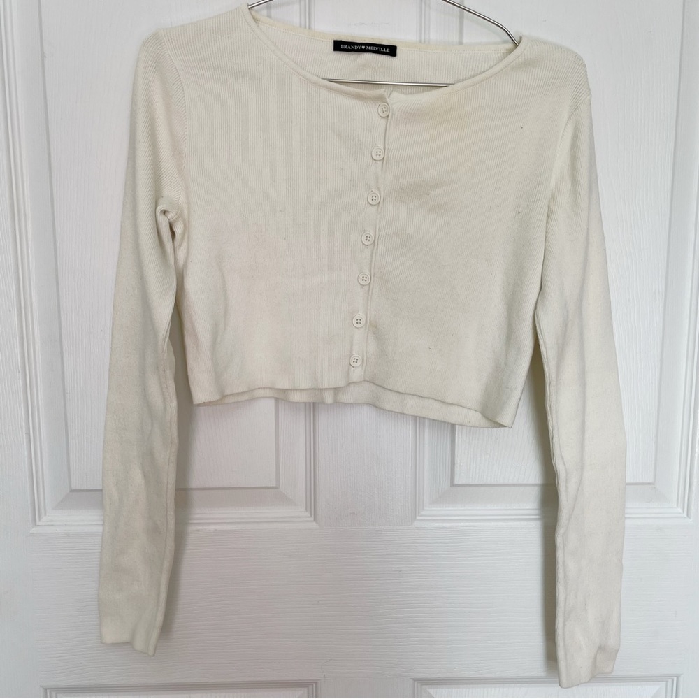 Brandy Melville White Knit Cardigan
